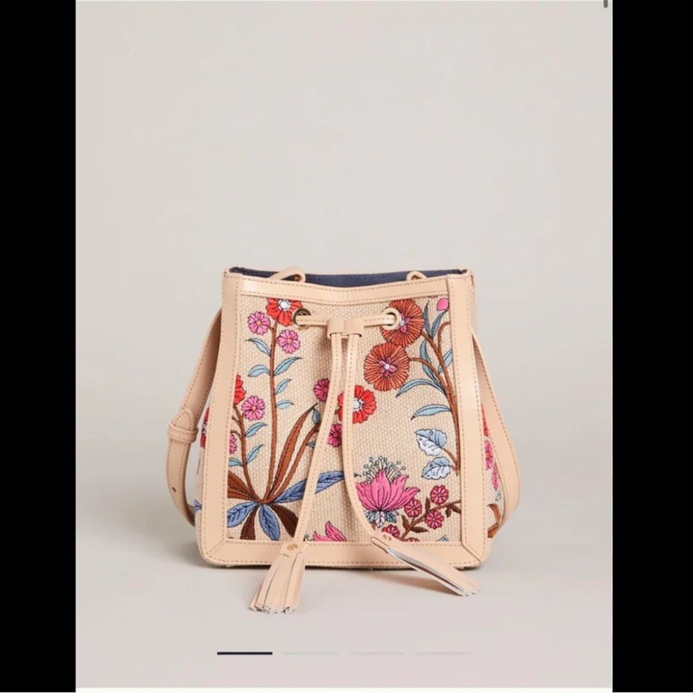 NWT Spartina 449 Natalie Drawstring Oyster Factory Floral Sprigs